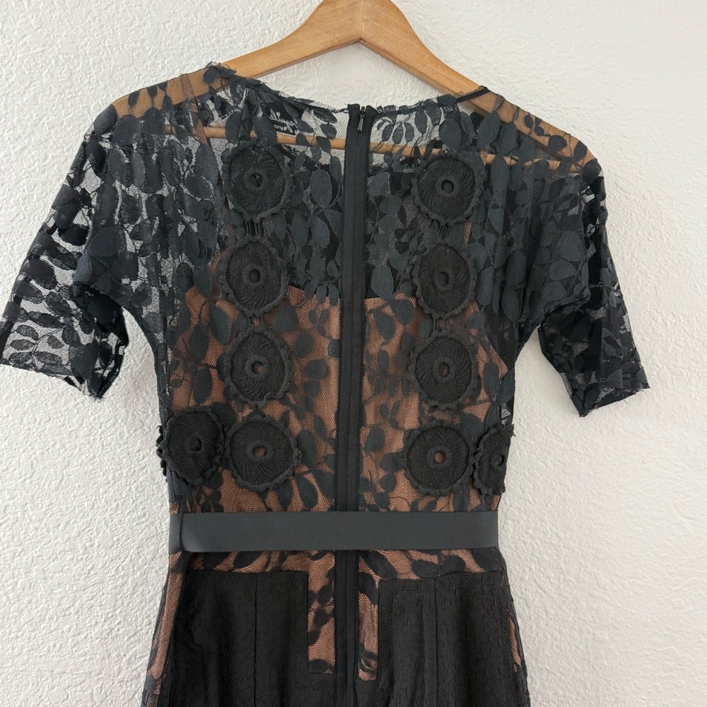Beguile by Byron Lars Anthropologie Carrisima Black Lace Sheath Dress Size 0 - Picture 8 of 12